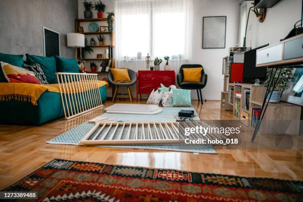 interior of messy modern living room - messy living room stock pictures, royalty-free photos & images