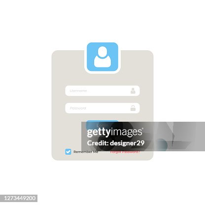 Login Screen Icon Flat Design on White Background. Login Screen Icon Flat Design on White Background.
