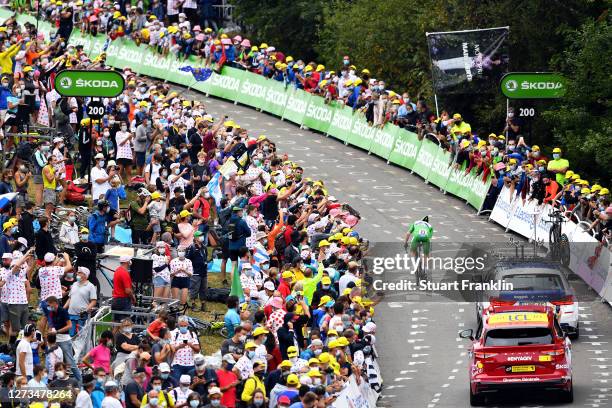 Arrival / Sam Bennett of Ireland and Team Deceuninck - Quick-Step Green Points Jersey / Fans / Public / during the 107th Tour de France 2020, Stage...