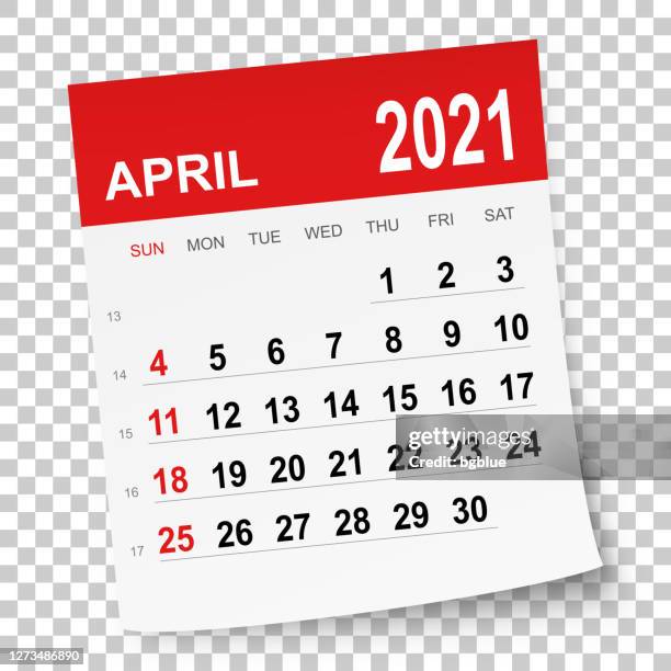 ilustrações, clipart, desenhos animados e ícones de calendário abril de 2021 - abril