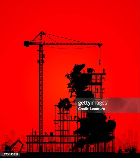 making a new uk - property development uk stock illustrations