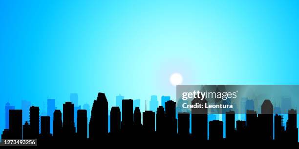 houston (all buildings are complete and moveable) - houston skyline stock illustrations