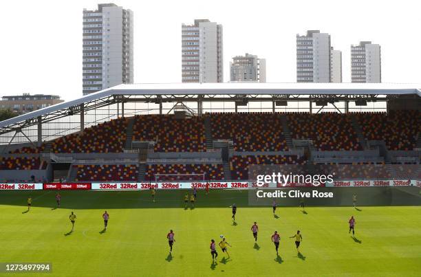 General view inside the stadium during the Sky Bet Championship match between Brentford and Huddersfield Town at Brentford Community Stadium on...