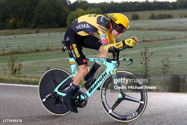 Tom Dumoulin of The Netherlands and Team Jumbo - Visma / during the 107th Tour de France 2020, Stage 20 a 36,2km Individual Time Trial stage from...