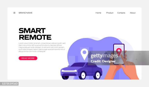 smart remote concept vector illustration for website banner, advertisement and marketing material, online advertising, business presentation etc. - auto cad stock illustrations