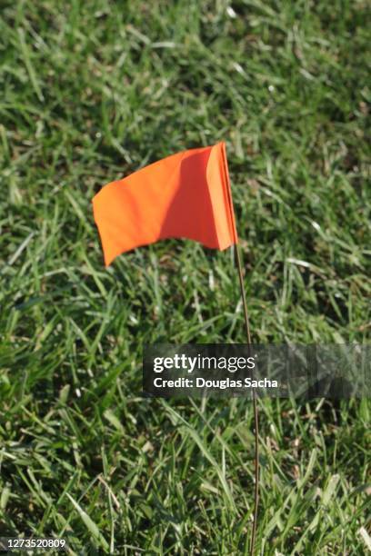 underground utility marking flag - utility marker flags stock pictures, royalty-free photos & images
