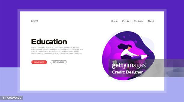 education and school concept vector illustration for landing page template, website banner, advertisement and marketing material, online advertising, business presentation etc. - science technology engineering art math stock illustrations