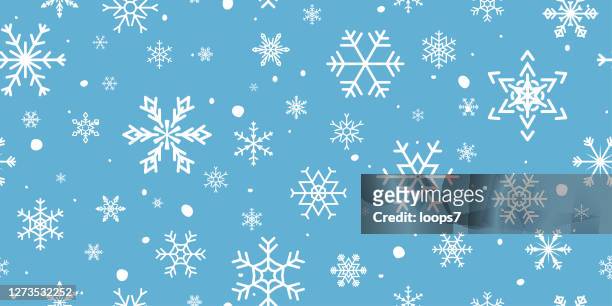 weihnachten schneeflocke nahtlose muster - schnee stock-grafiken, -clipart, -cartoons und -symbole
