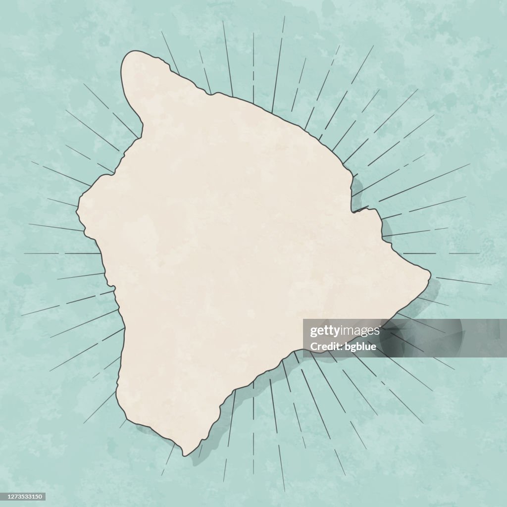 Hawaii Insel Karte im Retro-Vintage-Stil - alte strukturierte Papier