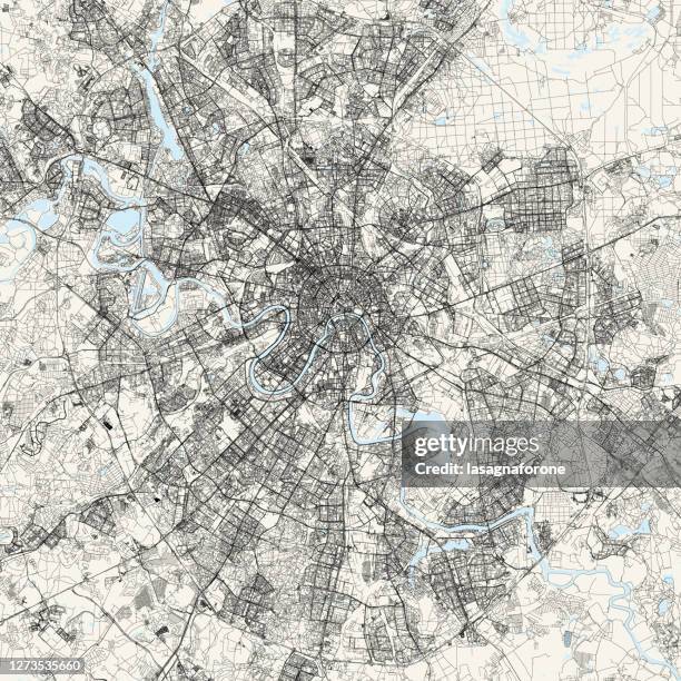 ilustrações, clipart, desenhos animados e ícones de mapa vetorial de moscou, rússia - praça vermelha