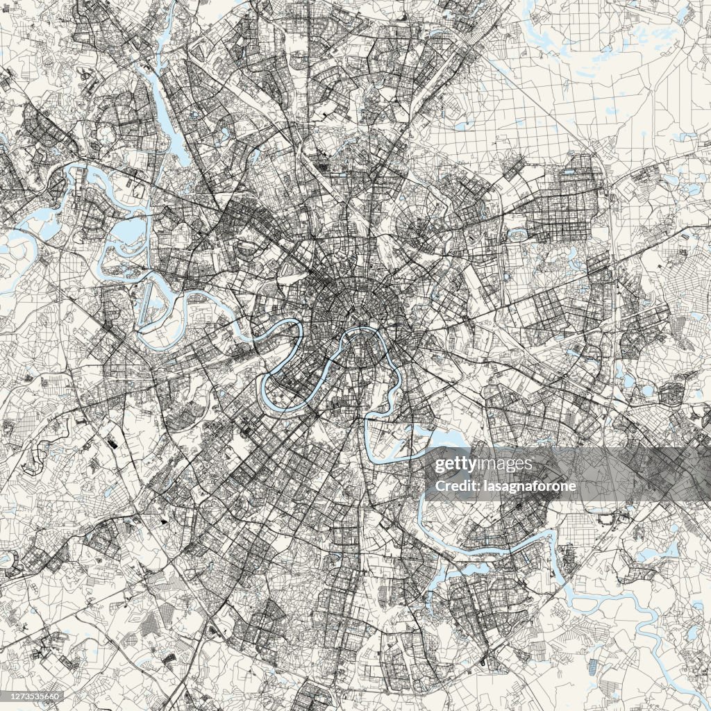 Moscow, Russia Vector Map