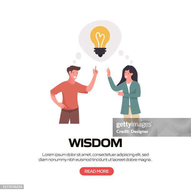 wisdom related vector illustration for landing page template, website banner, advertisement and marketing material, online advertising, business presentation etc. - science technology engineering art math stock illustrations