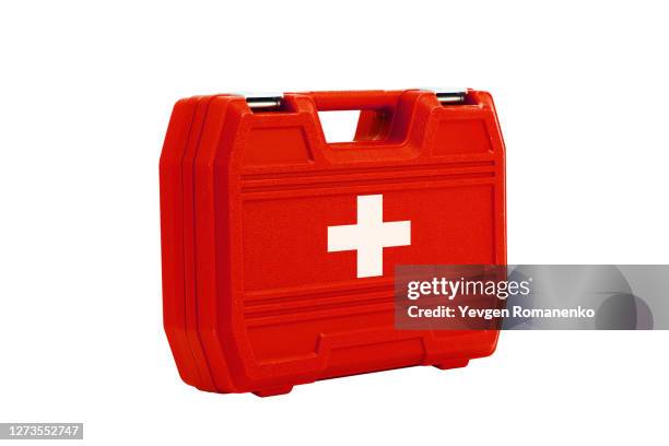 first aid kit, isolated on white background - first aid kit bildbanksfoton och bilder