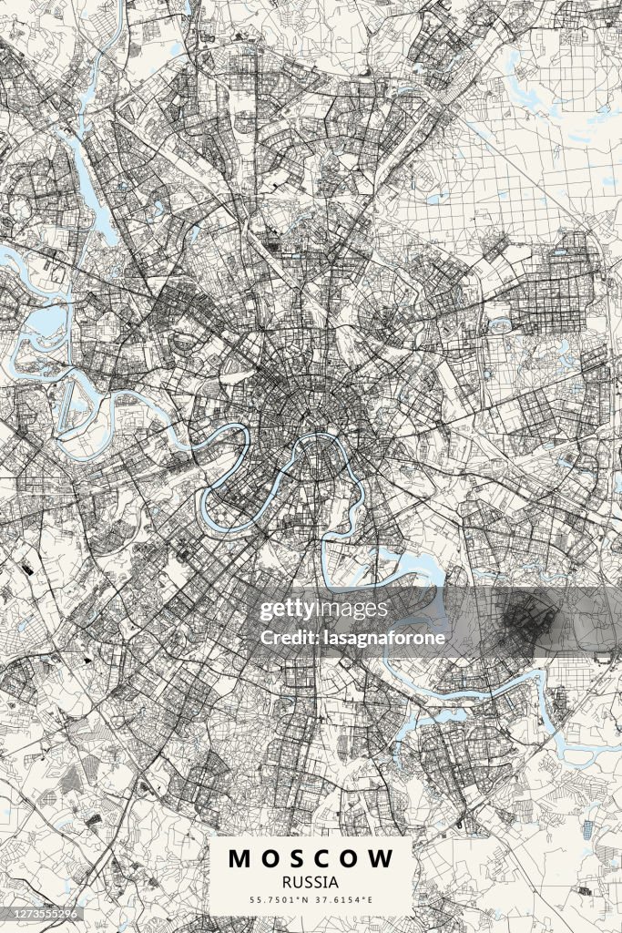 Moscow, Russia Vector Map