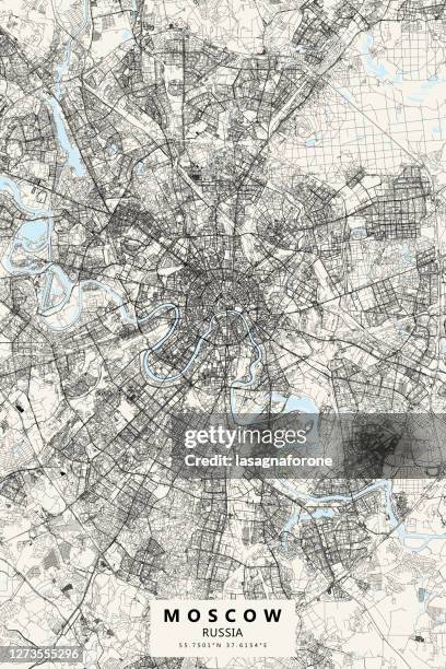 moscow, russia vector map - moscow metro sign stock illustrations