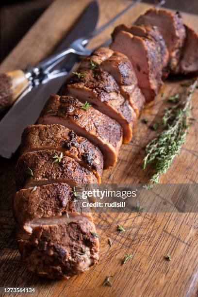pork tenderloin - tenderloin stock pictures, royalty-free photos & images