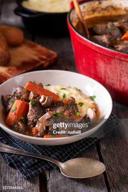 boeuf bourguignon - boeuf bourguignon photos et images de collection