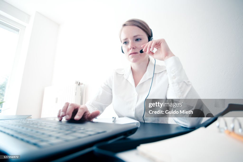 Woman using laptop