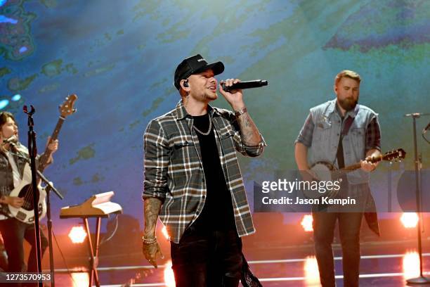 Kane Brown performs onstage for the 10th Anniversary of the iHeartRadio Music Festival streaming on CWTV.com and The CW App on September 18 & 19 and...