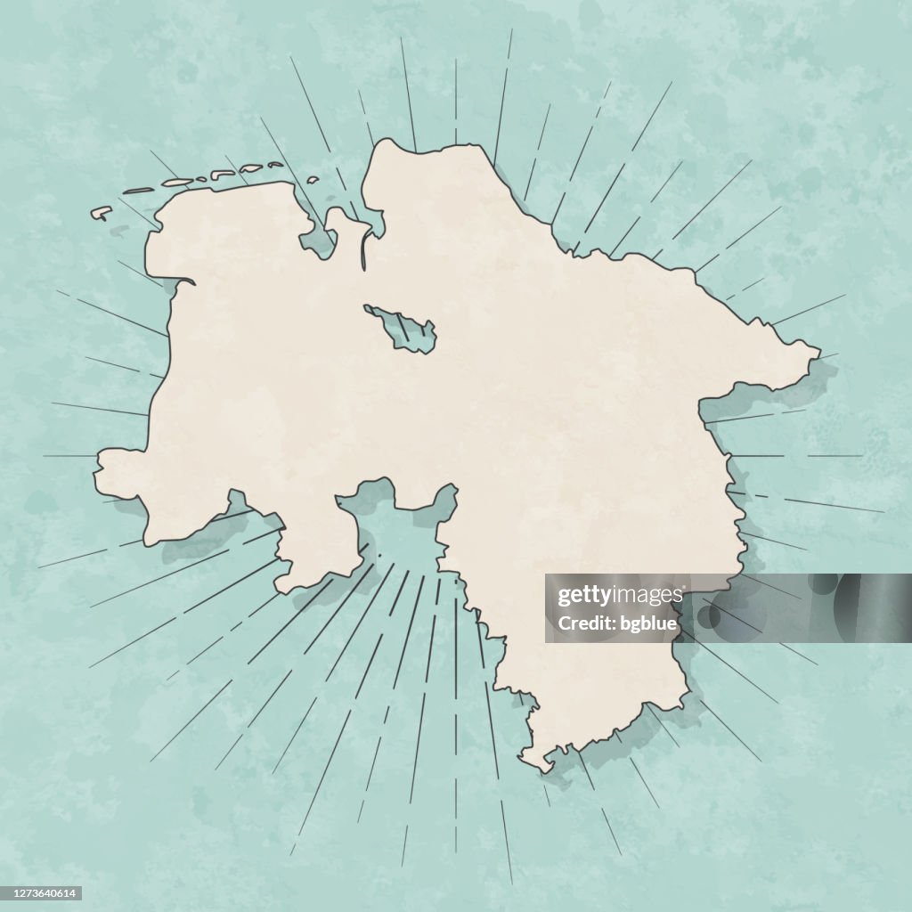 Lower Saxony map in retro vintage style - Old textured paper