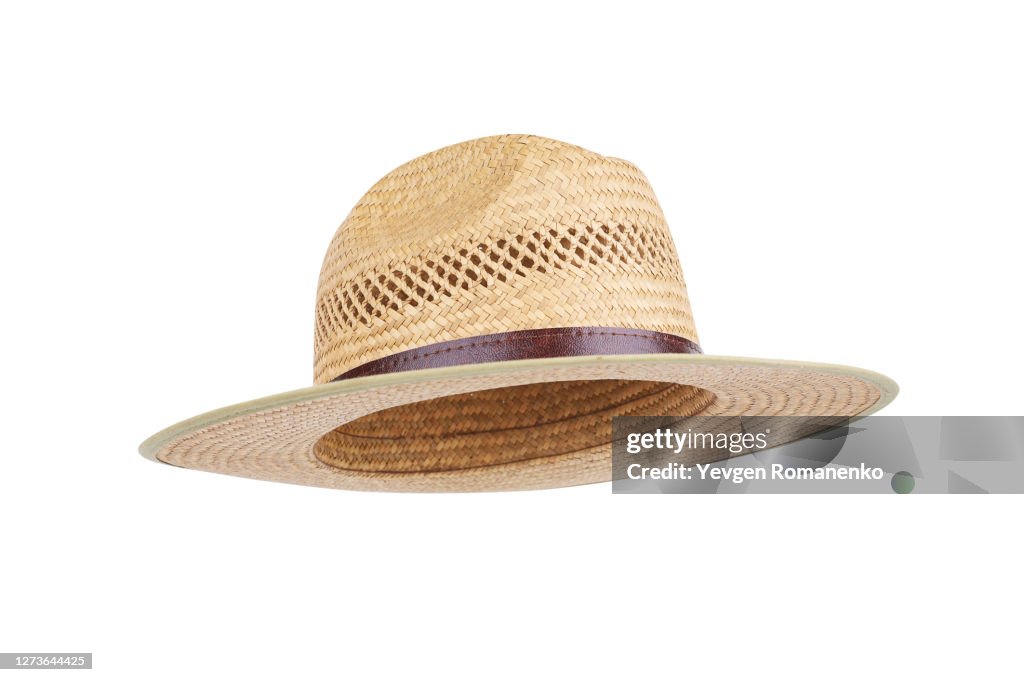 Straw hat isolated on white background