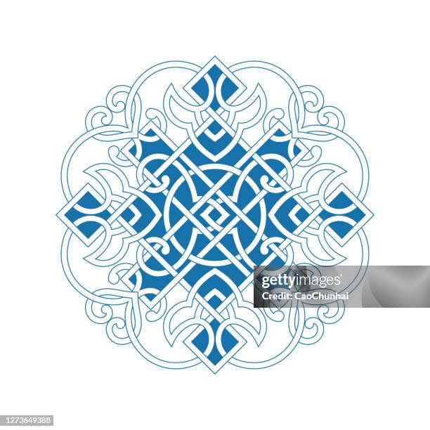 knot ornaments of china style - celtic knot stock illustrations