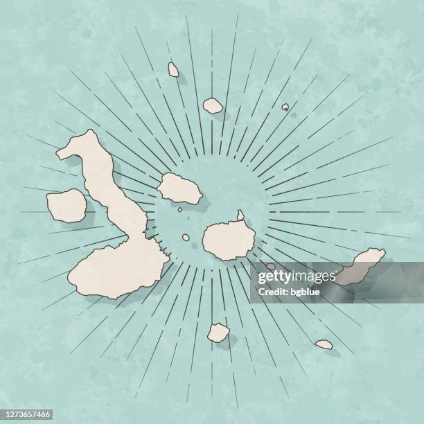 ilustrações de stock, clip art, desenhos animados e ícones de galapagos islands map in retro vintage style - old textured paper - galapagos islands