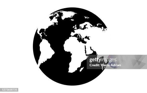 world map isolated globe - north hemisphere stock pictures, royalty-free photos & images