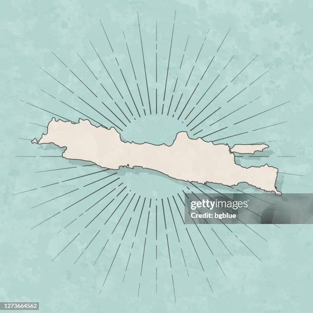 java map in retro vintage style - old textured paper - java stock illustrations