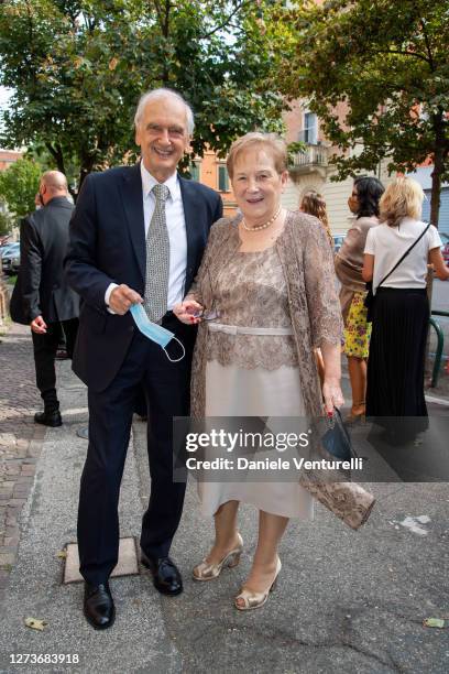 Gianni Mantovani and Gianna Mantovani attend Nicoletta Mantovani And Alberto Tinarelli Wedding at Sant Antonio da Padova Basilic on September 20,...