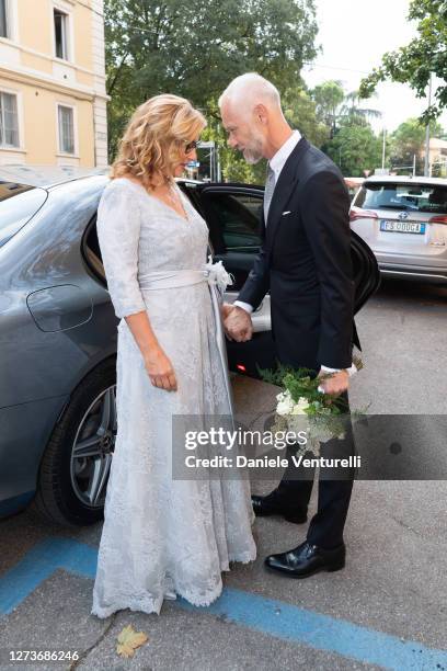 Nicoletta Mantovani And Alberto Tinarelli attend Nicoletta Mantovani And Alberto Tinarelli Wedding at Sant Antonio da Padova Basilic on September 20,...