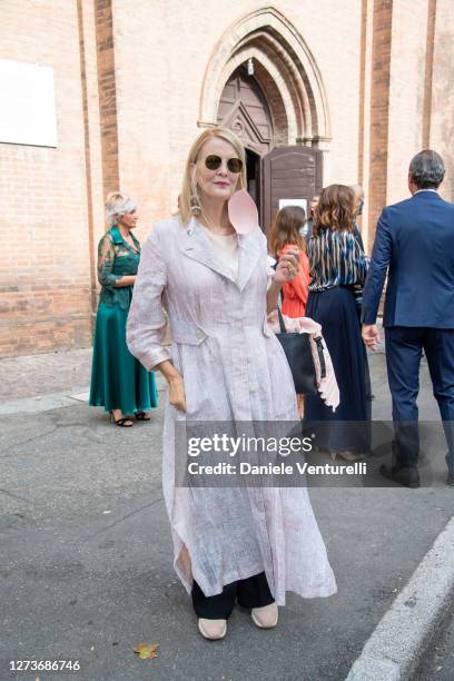 Marvi De Angelis attends Nicoletta Mantovani And Alberto Tinarelli Wedding at Sant Antonio da Padova Basilic on September 20, 2020 in Bologna, Italy.