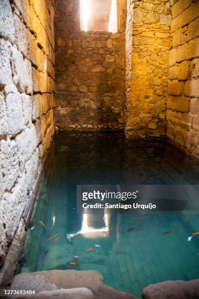 water cistern in the alcazaba of merida - merida spain stock pictures, royalty-free photos & images