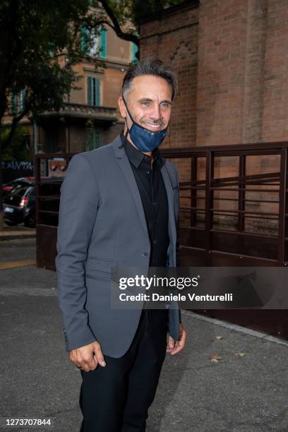 Filippo Neviani aka NEK attends Nicoletta Mantovani And Alberto Tinarelli Wedding at Sant Antonio da Padova Basilic on September 20, 2020 in Bologna,...