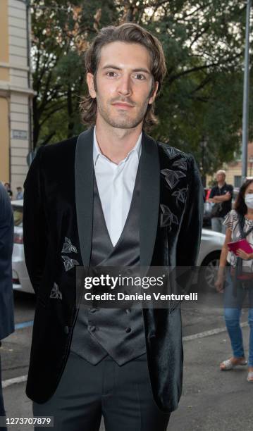 Giovanni Caccamo attends Nicoletta Mantovani And Alberto Tinarelli Wedding at Sant Antonio da Padova Basilic on September 20, 2020 in Bologna, Italy.