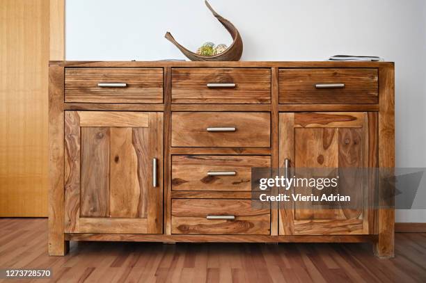 old solid wood furniture - cabinet imagens e fotografias de stock