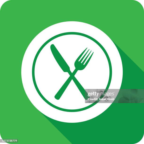 stockillustraties, clipart, cartoons en iconen met zilverwerk x plaatpictogram silhouet 2 - eetgerei