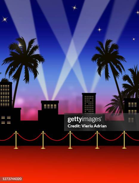 red carpet stars,3d illustration city - land awards red carpet stock pictures, royalty-free photos & images