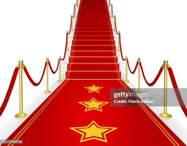 red carpet staircase with space for text,3d vip - 3d stars stock-fotos und bilder