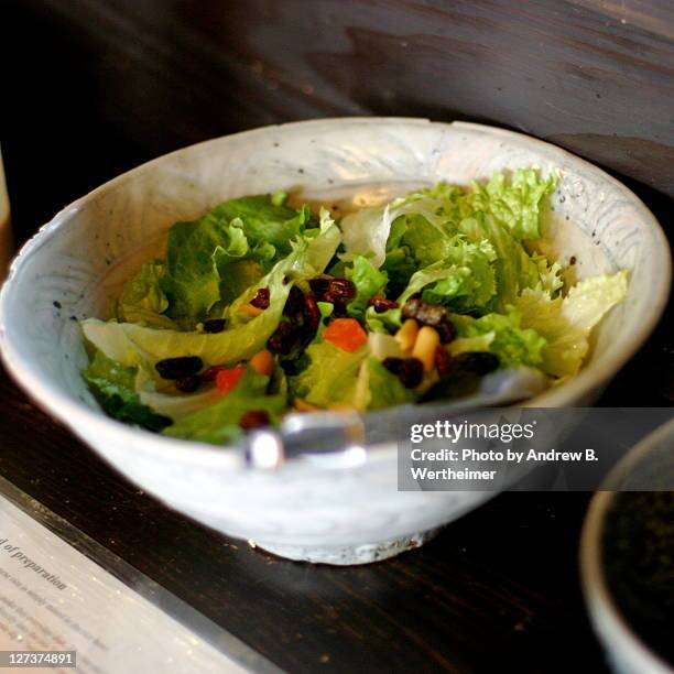 salad at hakkei - honolulu culture stock pictures, royalty-free photos & images