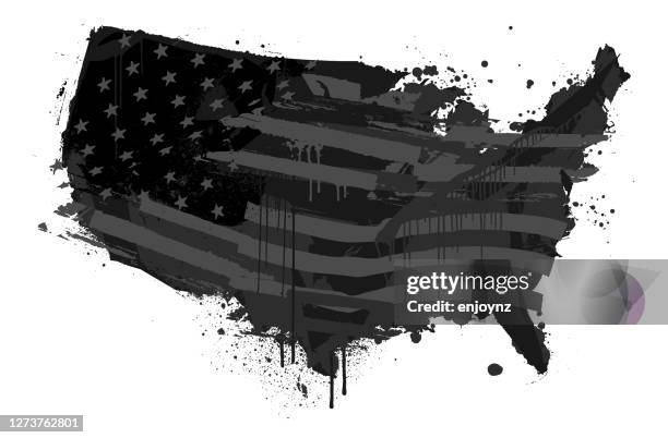 united states distressed flag map illustration - american flag texture stock illustrations