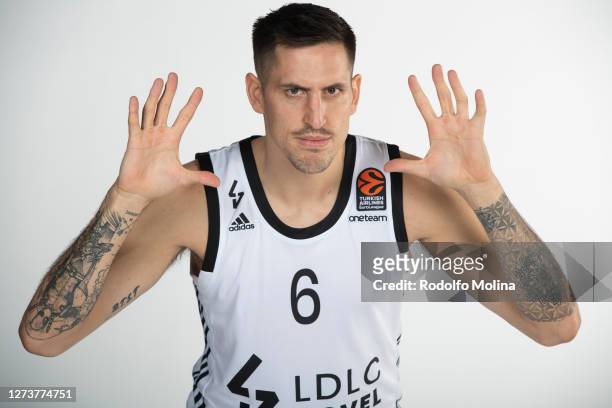 Paul Lacombe, #6 poses during the 2020/2021 Turkish Airlines EuroLeague Media Day of LDLC ASVEL Villeurbanne at L'Alqueria del Basket on September...