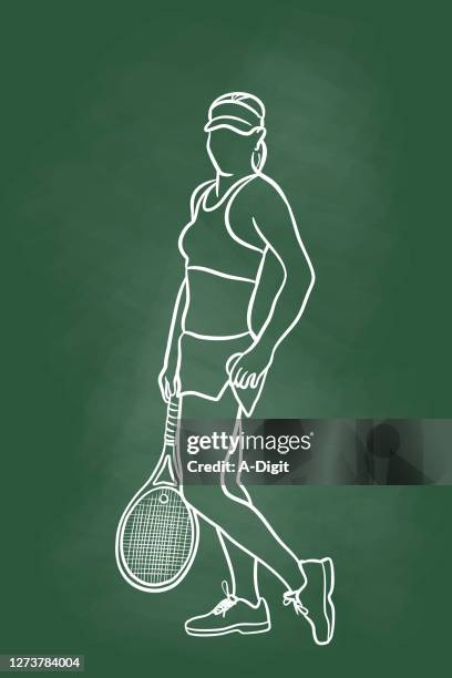 femaletennisplayersexypose - green visor stock illustrations