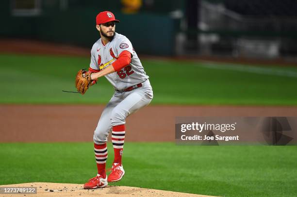 Daniel Ponce de Leon of the St. Louis Cardinals in action during the game against the Pittsburgh Pirates in game two of a doubleheader at PNC Park on...