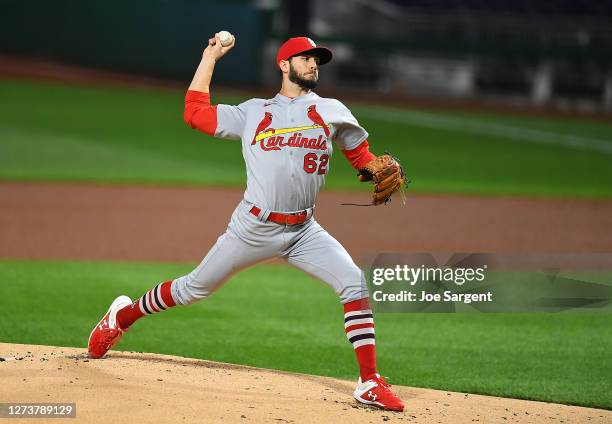 Daniel Ponce de Leon of the St. Louis Cardinals in action during the game against the Pittsburgh Pirates in game two of a doubleheader at PNC Park on...