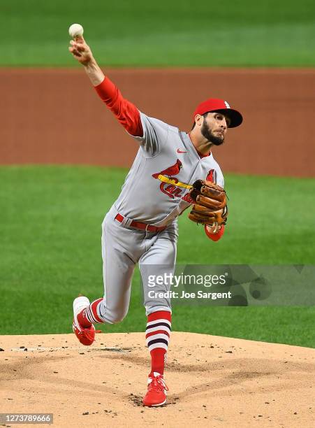 Daniel Ponce de Leon of the St. Louis Cardinals in action during the game against the Pittsburgh Pirates in game two of a doubleheader at PNC Park on...