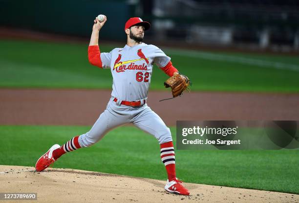 Daniel Ponce de Leon of the St. Louis Cardinals in action during the game against the Pittsburgh Pirates in game two of a doubleheader at PNC Park on...