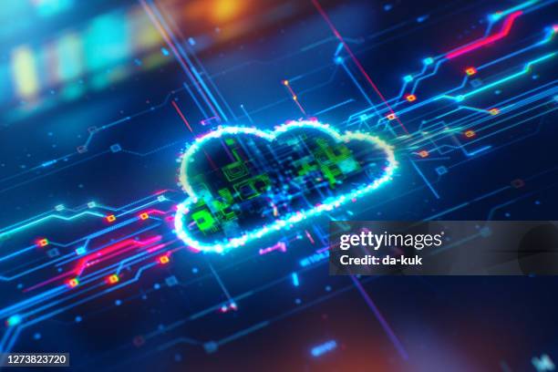 soluzione di rete cloud - cloud network foto e immagini stock