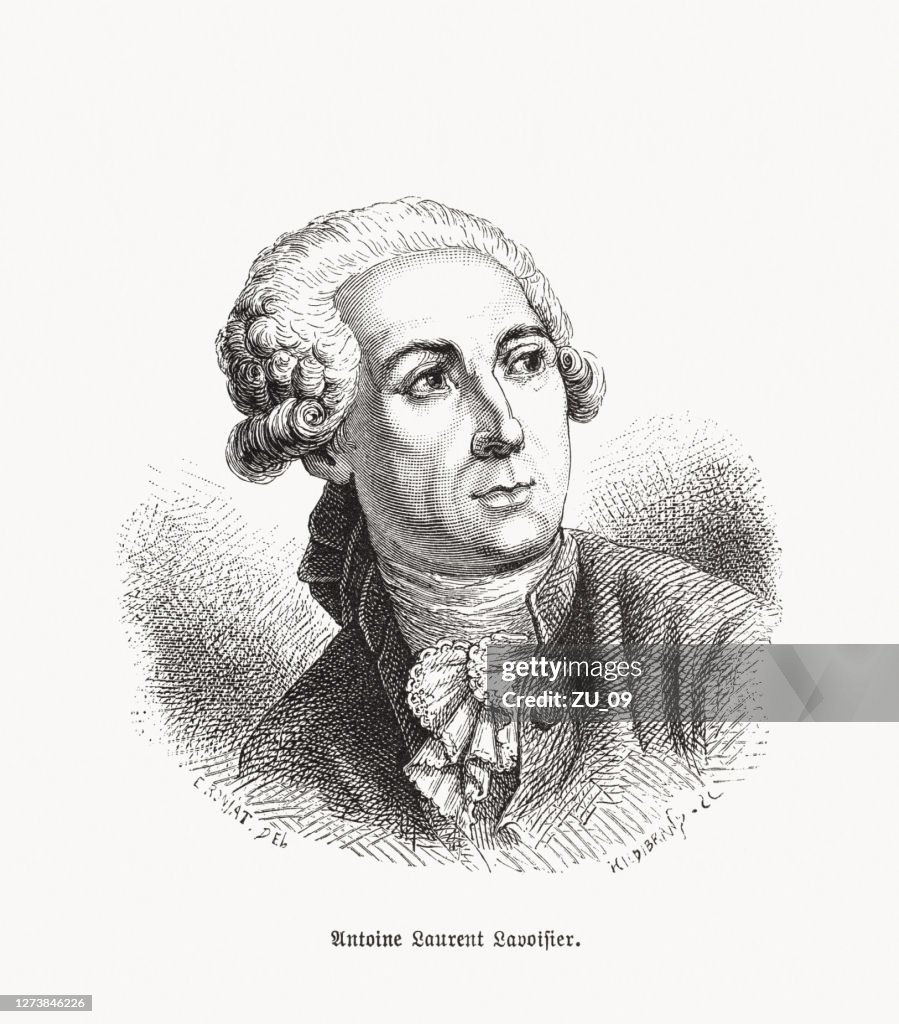 Antoine-Laurent de Lavoisier (1743-1794), French chemist, wood engraving, published 1893