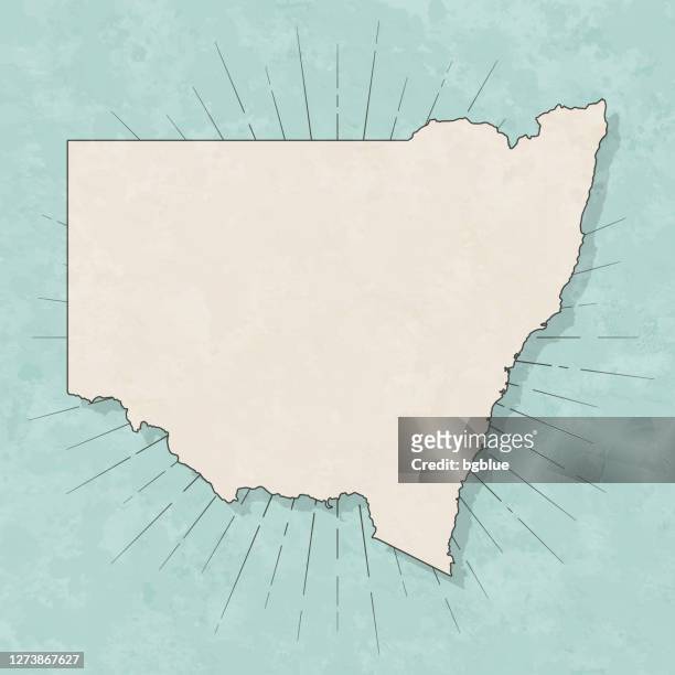new south wales map in retro vintage style - old textured paper - vintage stock illustrations stock illustrations